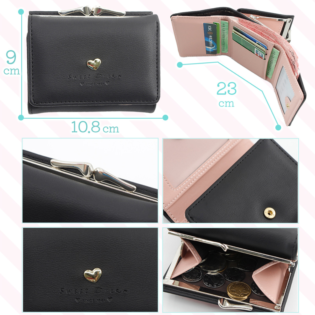 三つ折り ミニ財布 ピンク 新品 レディース がま口 レザー コンパクト レディースのファッション小物(財布)の商品写真