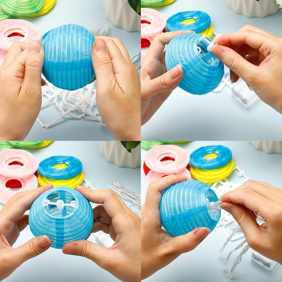 YFFSFDC 提灯ライト カラフル 紙ちょうちん 6M 40球 led ちょう スポーツ/アウトドアのアウトドア(ライト/ランタン)の商品写真