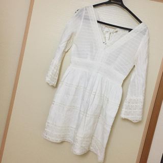 プロポーションボディドレッシング(PROPORTION BODY DRESSING)の未使用マーキュリーデュオ☆コットンレースワンピース☆プロポセシルイングアプワイザ(ミニワンピース)