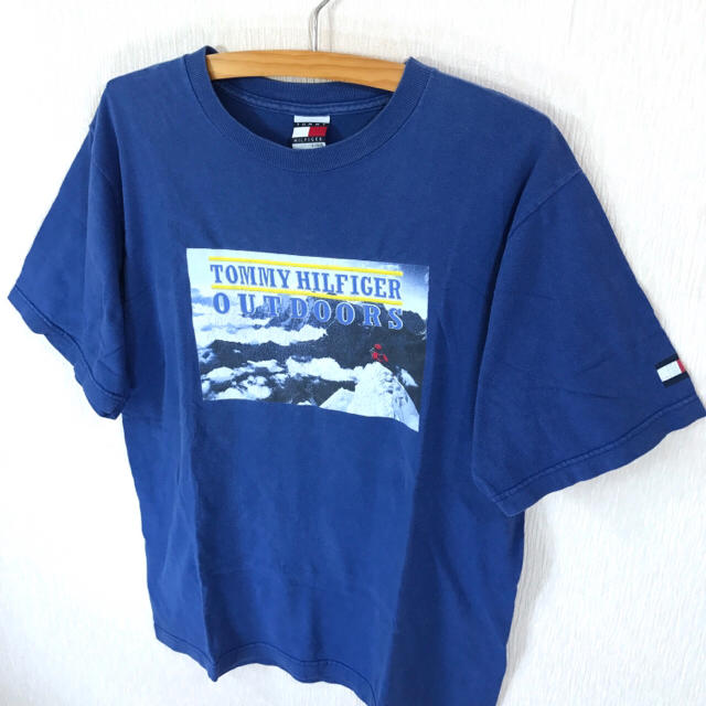 TOMMY HILFIGER(トミーヒルフィガー)の貴重 レア 90s USA製 トミーフィルフィガー Tシャツ xL 青 メンズのトップス(Tシャツ/カットソー(半袖/袖なし))の商品写真