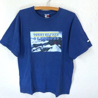 トミーヒルフィガー(TOMMY HILFIGER)の貴重 レア 90s USA製 トミーフィルフィガー Tシャツ xL 青(Tシャツ/カットソー(半袖/袖なし))