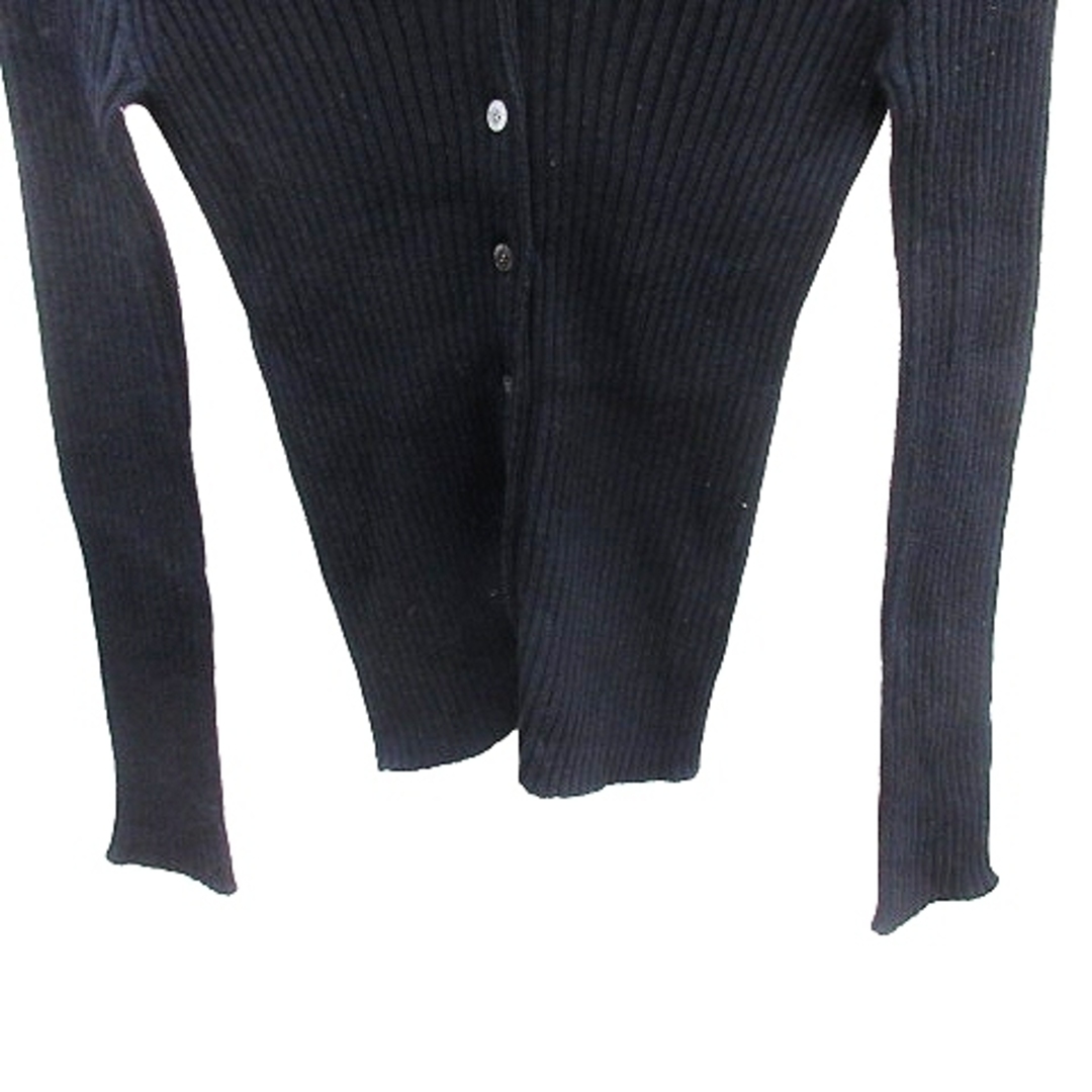 OLD ENGLAND(オールドイングランド)のオールドイングランド ニット カーディガン リブ 長袖 36 S 紺 ネイビー レディースのトップス(カーディガン)の商品写真