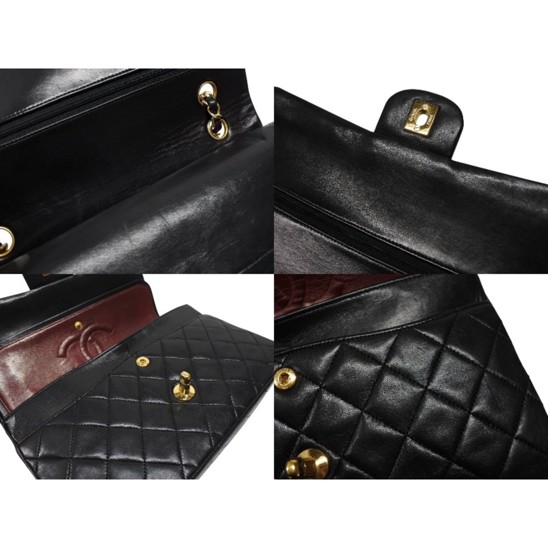 CHANEL(シャネル)のCHANEL シャネル マトラッセ25 Wフラップ Wチェーンショルダーバッグ 1番台 ラムスキン ココマーク ブラック ゴールド金具 美品 中古 4b008651 レディースのバッグ(ハンドバッグ)の商品写真