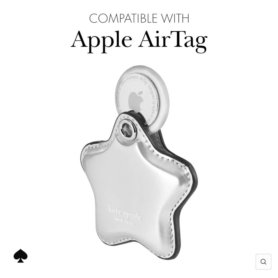 kate spade NEW YORK(ケイトスペードニューヨーク)のケイトスペード Star Charm AirTag キーチェーン スマホ/家電/カメラのスマホアクセサリー(モバイルケース/カバー)の商品写真