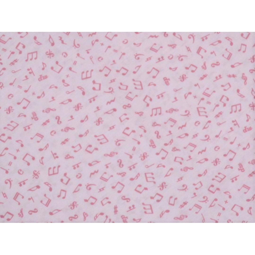 g732★音符　ピンク　コットン生地★ ハンドメイドの素材/材料(生地/糸)の商品写真