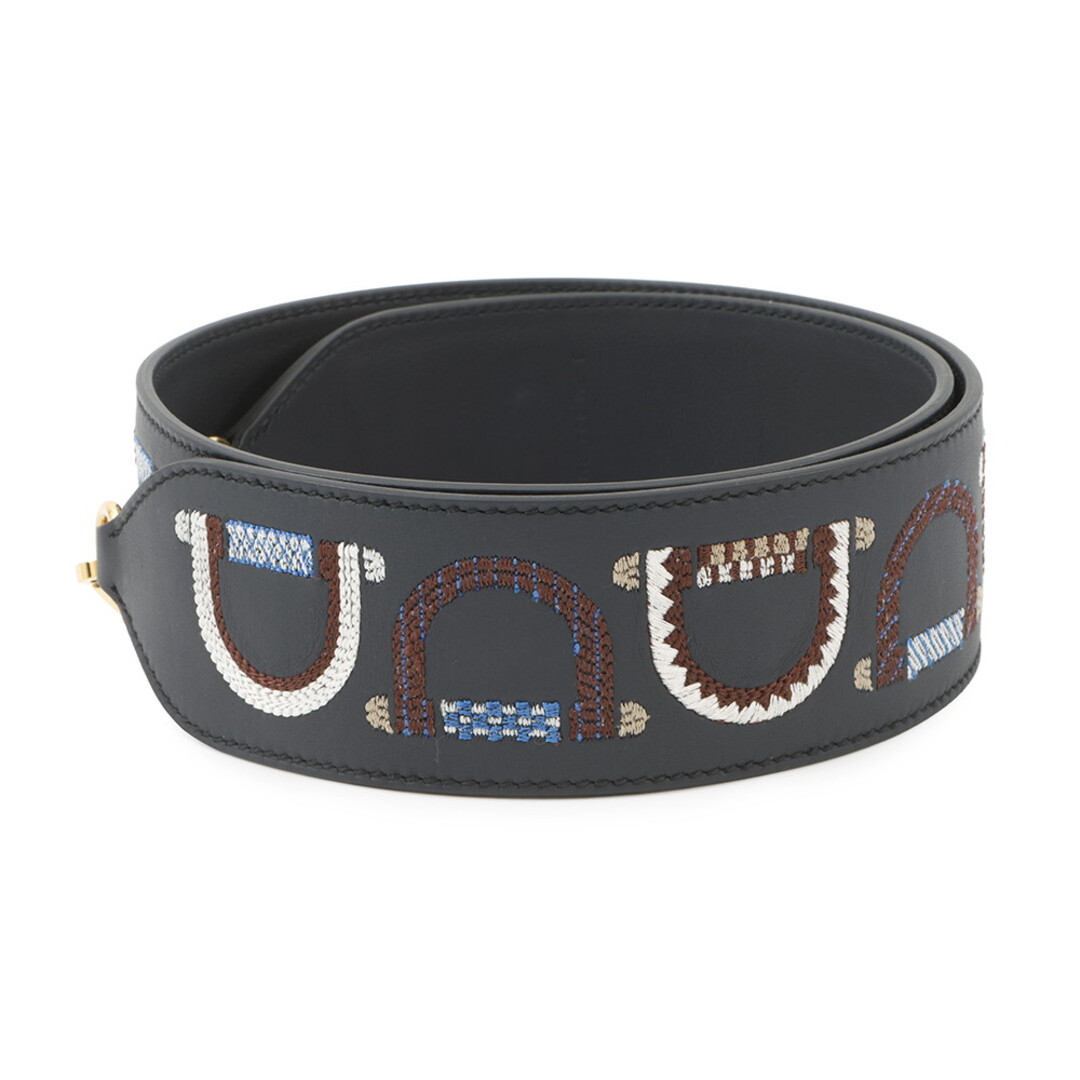 HERMES(エルメス)のエルメス ショルダーストラップ バンドリエール 刺繍 ブルーインディゴ/ブルーサフィール/ゴールド金具 スイフト B刻印 スマホ/家電/カメラのスマホアクセサリー(ストラップ/イヤホンジャック)の商品写真