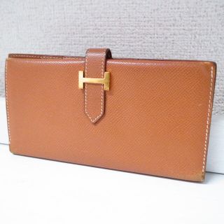 エルメス(Hermes)の正規品♡最安値♡エルメス べアン 長財布 ブラウン ゴールド バッグ 小物 人気(財布)