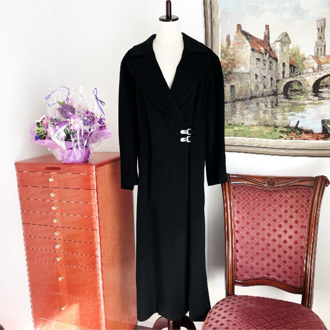 CHANEL(シャネル)の未使用 CHANELシャネル カシミヤ100% ロング コート シルク レディースのジャケット/アウター(ロングコート)の商品写真