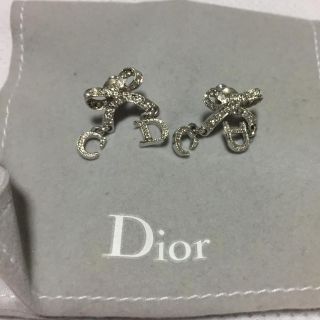 クリスチャンディオール(Christian Dior)のリボンクリスタルピアス(ピアス)