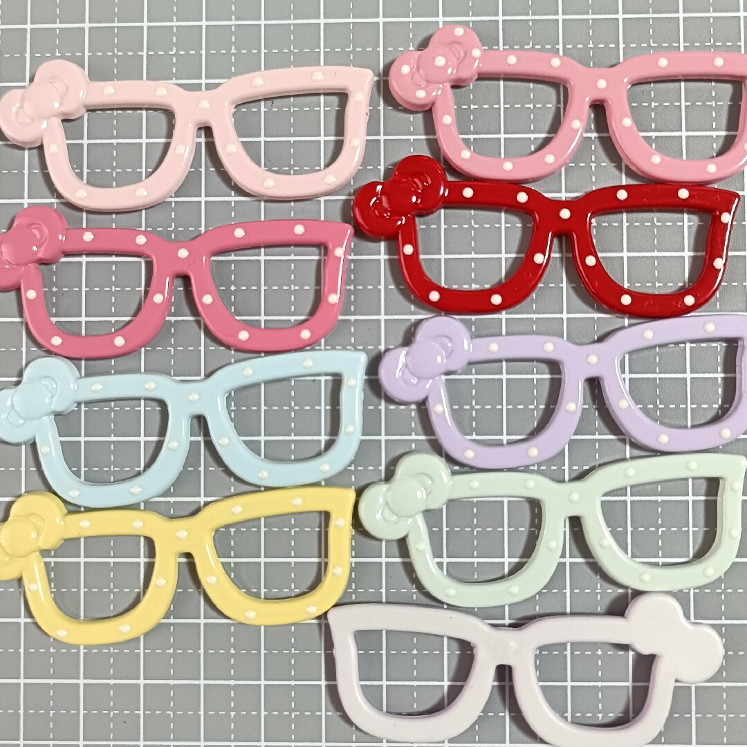 D1127 lovelyめがねデコパーツ みずたま パステル ハンドメイドの素材/材料(各種パーツ)の商品写真