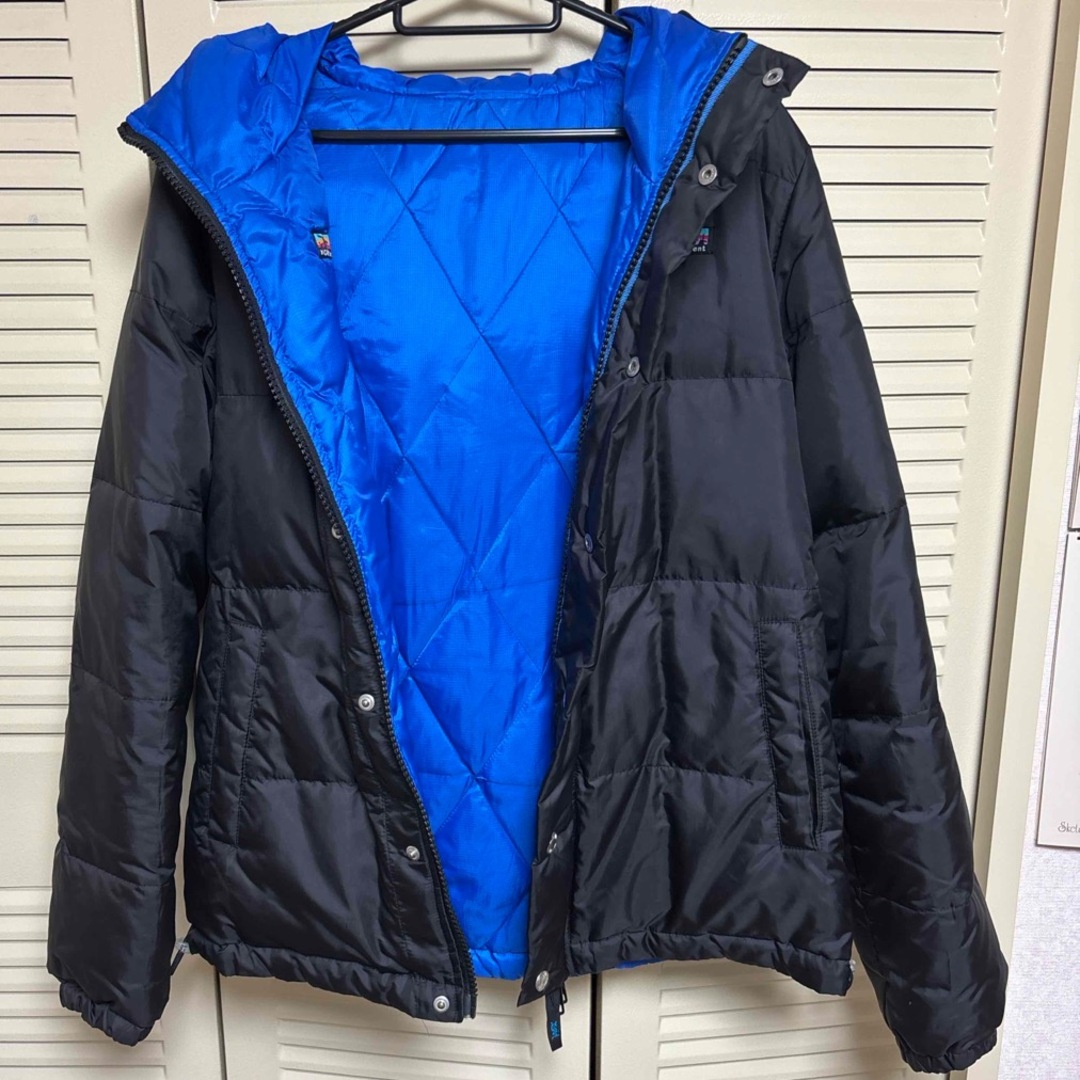 X-girl(エックスガール)のリバーシブルダウン 黒無地 青無地 X-girl レディースのジャケット/アウター(ダウンジャケット)の商品写真