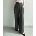 【チャコール】【S】Meiru (通年素材)ポケットデザインワイドパンツ