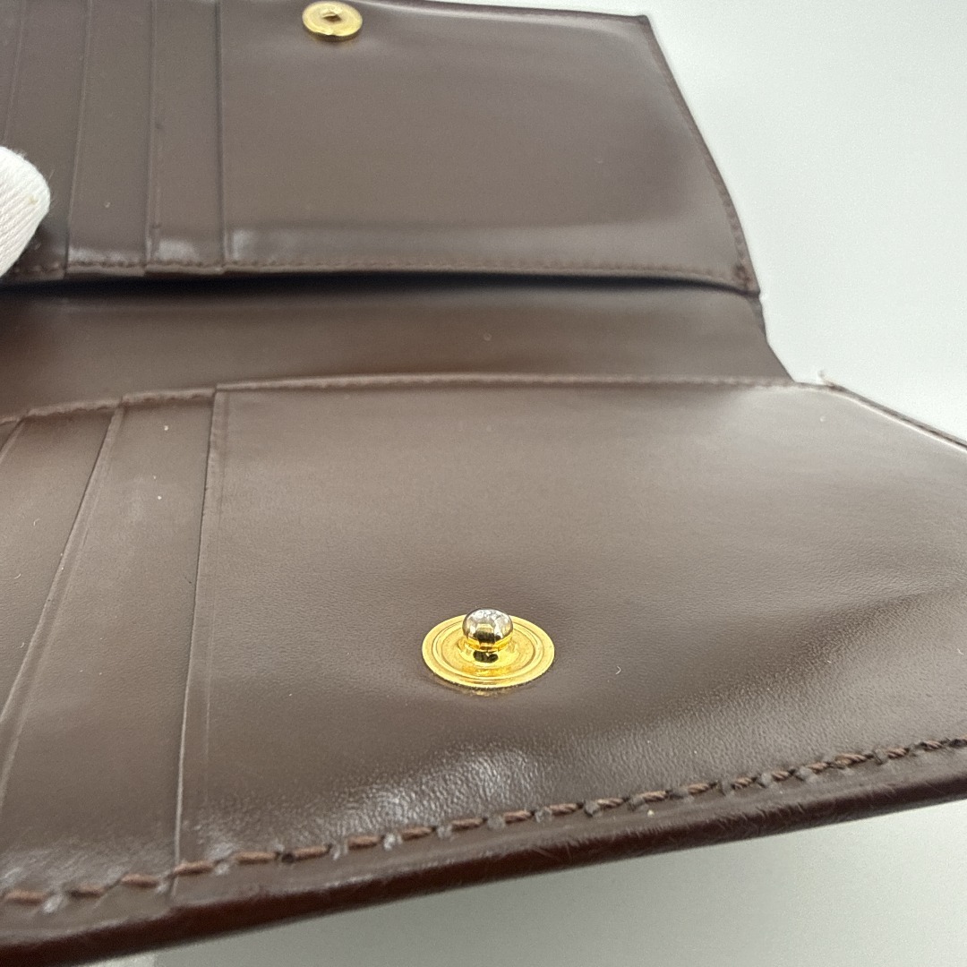 JIL SANDER(ジルサンダー)のジルサンダー レザー がま口 二つ折り財布 ブラウン レディースのファッション小物(財布)の商品写真