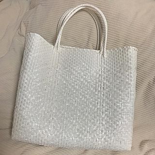 フラワー(flower)のflower ❤︎ メキシコバッグ (white)(かごバッグ/ストローバッグ)