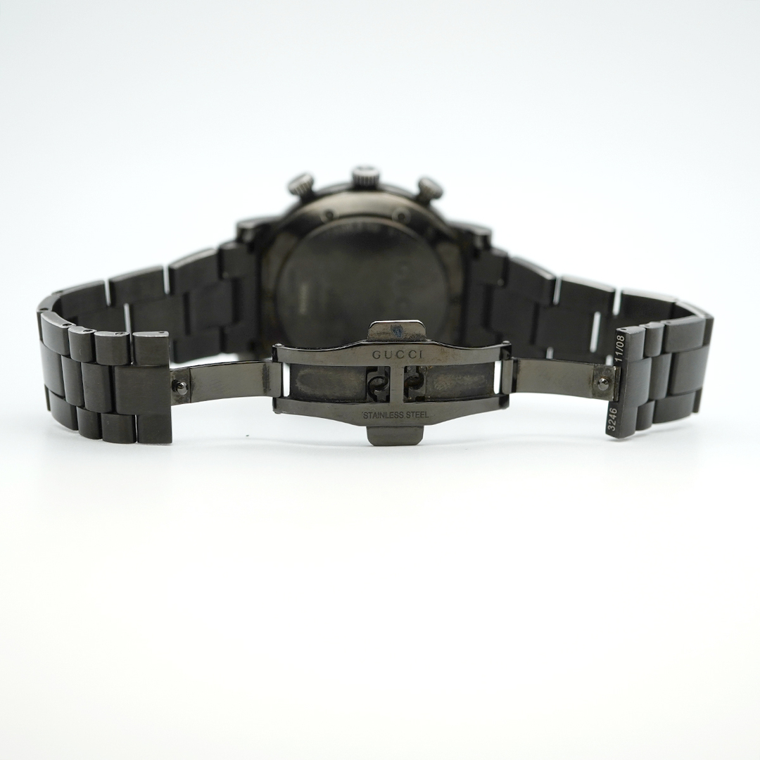 GUCCI(グッチ)の【5wwm0326】グッチ Gラウンド 101M/YA101340 黒文字盤【中古】腕時計 メンズ メンズの時計(腕時計(アナログ))の商品写真