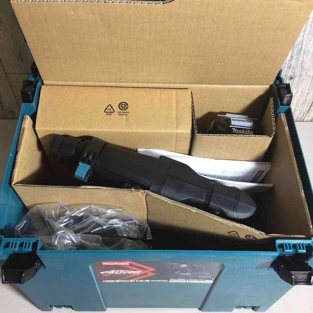 【未使用品】 マキタ makita コードレス ハンマドリル HR001GRDXB バッテリー&充電器付 フルセット ブラック 黒 純正 充電式 40V 【戸田店】 自動車/バイクのバイク(工具)の商品写真