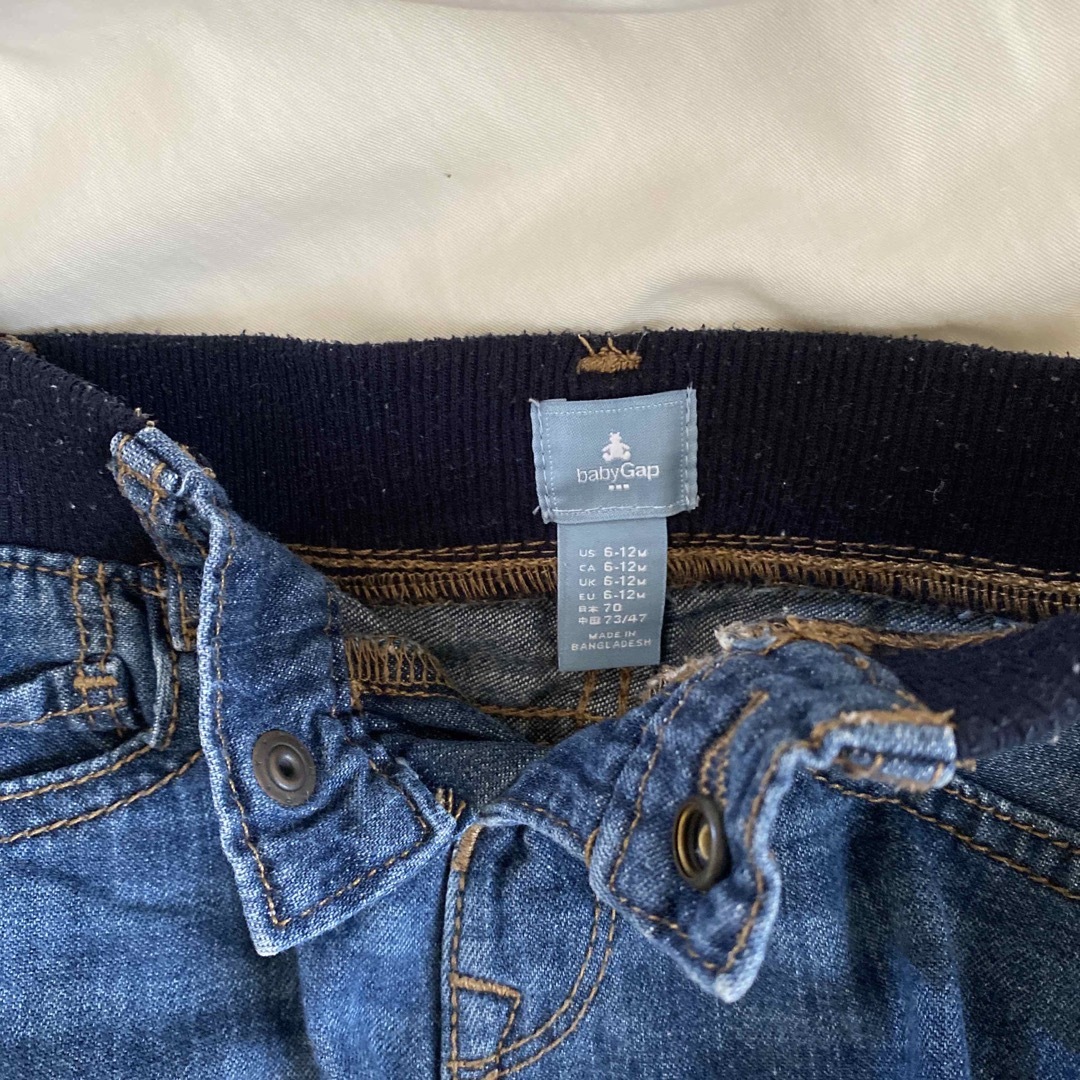 【2着セット価格】petitmain サロペット babygap デニム 70 キッズ/ベビー/マタニティのベビー服(~85cm)(パンツ)の商品写真