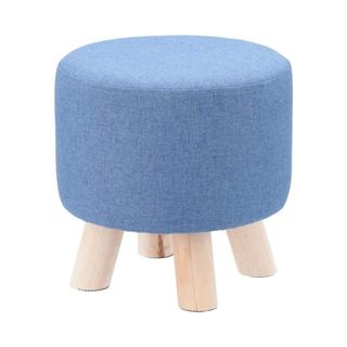 【在庫セール】不二貿易 ファブリック スツール ラウンド ミニサイズ ブルー 1