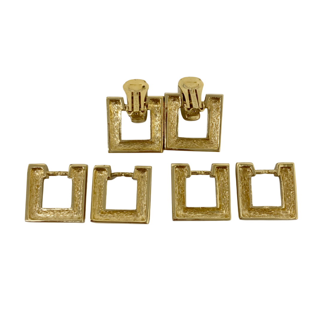 Christian Dior(クリスチャンディオール)の830501-9 Christian Dior/クリスチャンディオール ネックレス イヤリング セット 機内販売限定 希少 ゴールド ラインストーン ブラック レディース アクセサリー 箱付き レディースのアクセサリー(イヤリング)の商品写真