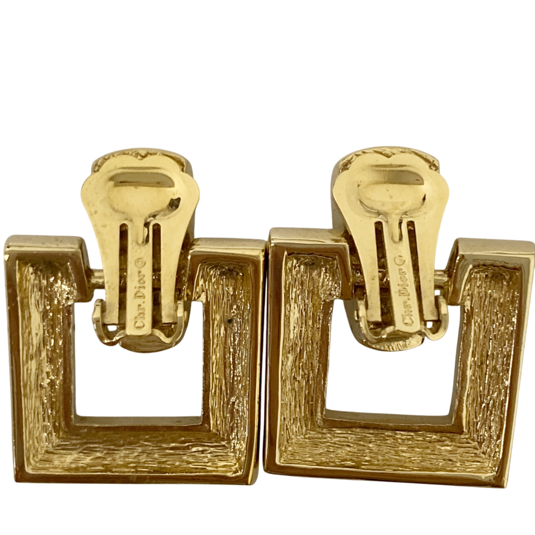 Christian Dior(クリスチャンディオール)の830501-9 Christian Dior/クリスチャンディオール ネックレス イヤリング セット 機内販売限定 希少 ゴールド ラインストーン ブラック レディース アクセサリー 箱付き レディースのアクセサリー(イヤリング)の商品写真