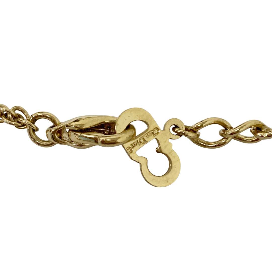 Christian Dior(クリスチャンディオール)の830501-9 Christian Dior/クリスチャンディオール ネックレス イヤリング セット 機内販売限定 希少 ゴールド ラインストーン ブラック レディース アクセサリー 箱付き レディースのアクセサリー(イヤリング)の商品写真