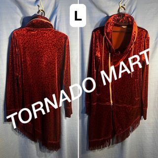 トルネードマート(TORNADO MART)の【デザイン！美品】トルネードマート　ワインレッド　フリジン　パーカー　Lサイズ(その他)