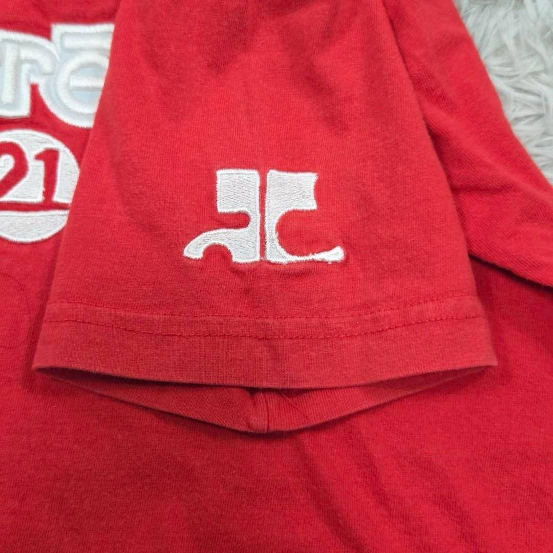 Courreges(クレージュ)のcourrèges クレージュ 21 ロゴ Tシャツ レッド Mサイズ レディースのトップス(Tシャツ(半袖/袖なし))の商品写真