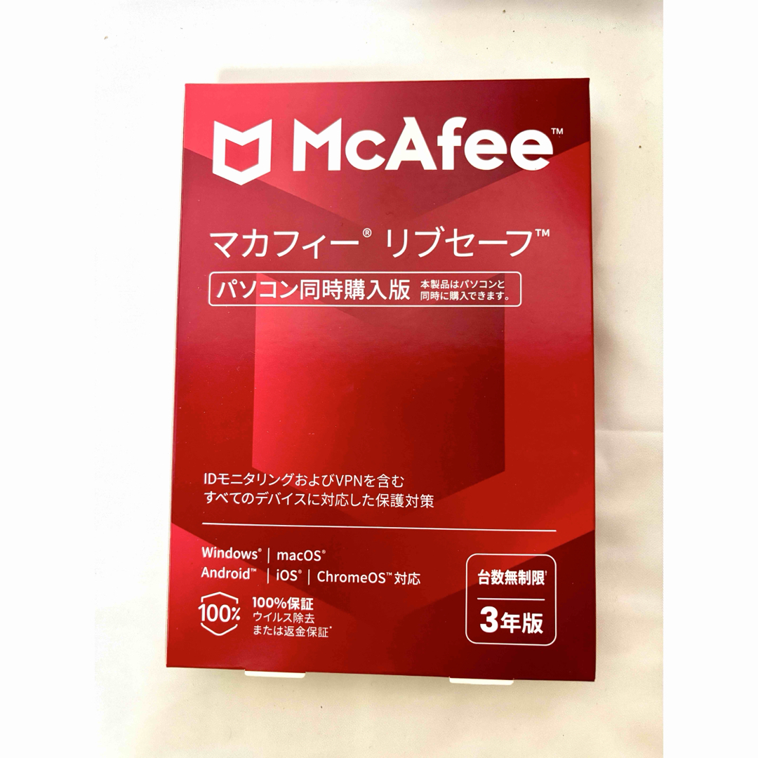 MACPHEE(マカフィー)のMcAfee リブセーフ 3年版 同時購入版 スマホ/家電/カメラのPC/タブレット(その他)の商品写真