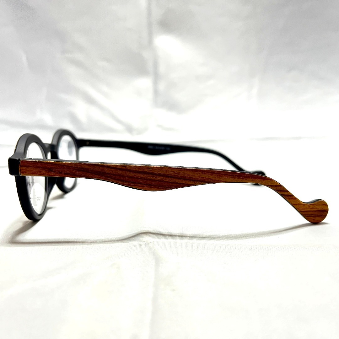 遠近両用 老眼鏡 +1.0 木目調 ウッド シニアグラス 丸メガネ 伊達メガネ メンズのファッション小物(サングラス/メガネ)の商品写真