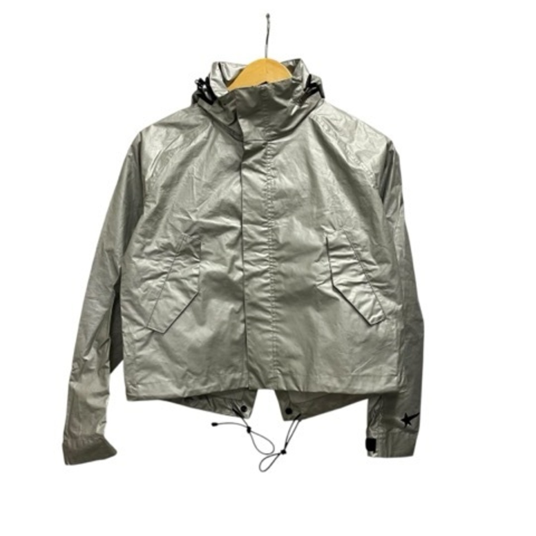 GOLDEN GOOSE(ゴールデングース)のゴールデングース HAUS ジャケット 長袖 プリント フード S シルバー 黒 レディースのジャケット/アウター(ブルゾン)の商品写真