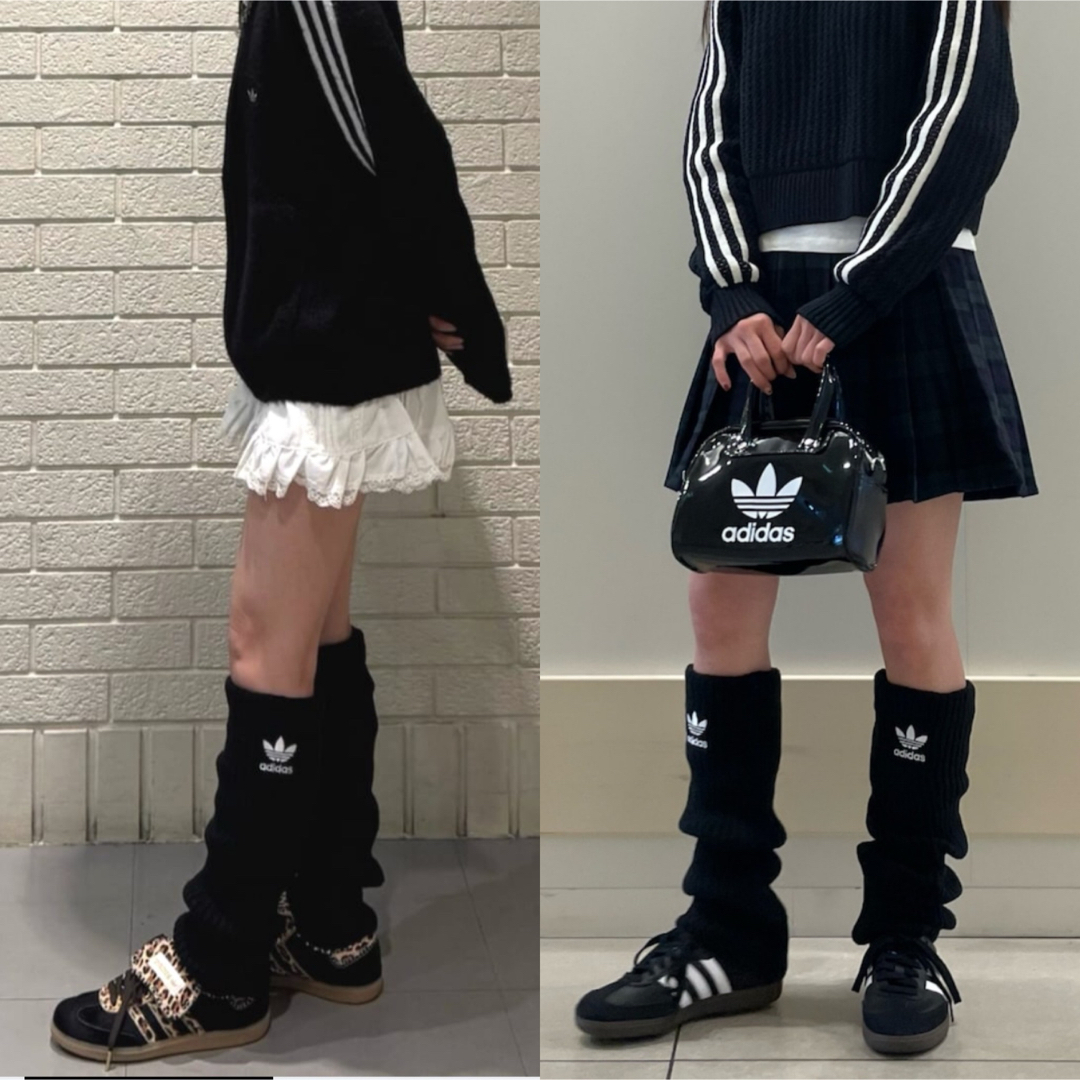 adidas Originals(アディダスオリジナルス)の新品】⭐️黒1点⭐️アディダスadidasリブ編みレッグウォーマー ルーズ りなてぃ レディースのレッグウェア(レッグウォーマー)の商品写真