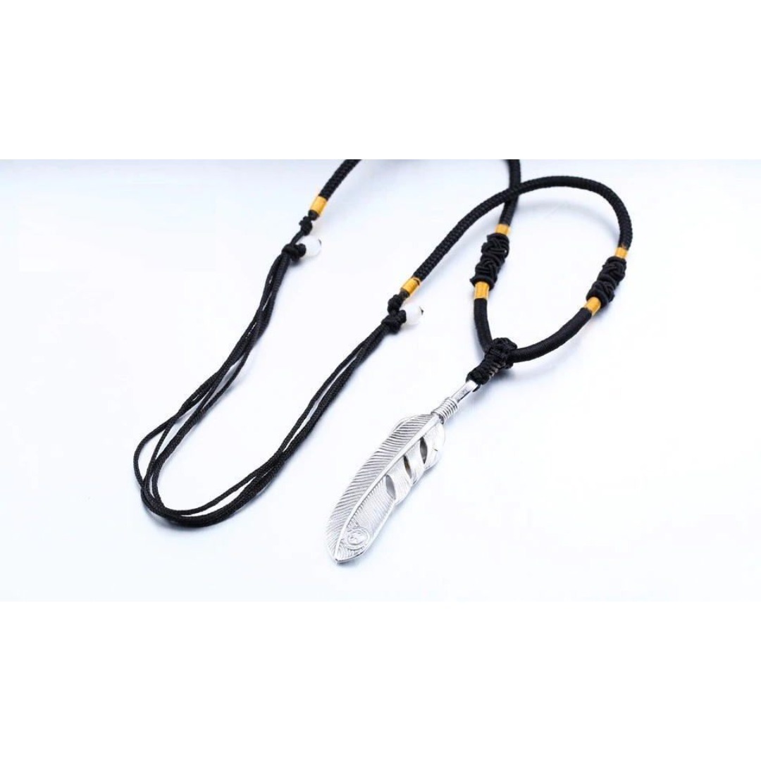 インディアンジュエリー■ゴールド&シルバー925色ステンレス製フェザーネックレス レディースのアクセサリー(ネックレス)の商品写真