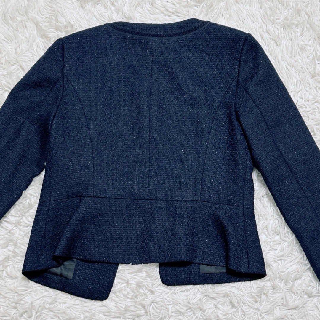 【2176】✨美品✨OPAQUE.CLIP ツイード フォーマルスーツ ネイビー レディースのフォーマル/ドレス(スーツ)の商品写真