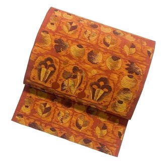 名古屋帯 野菜柄 果物 ピーマン 大根 鏑 可愛い 珍品 NO-927(着物)