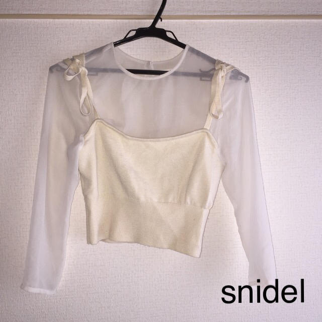 SNIDEL(スナイデル)のシースルー×キャミ トップス レディースのトップス(カットソー(長袖/七分))の商品写真