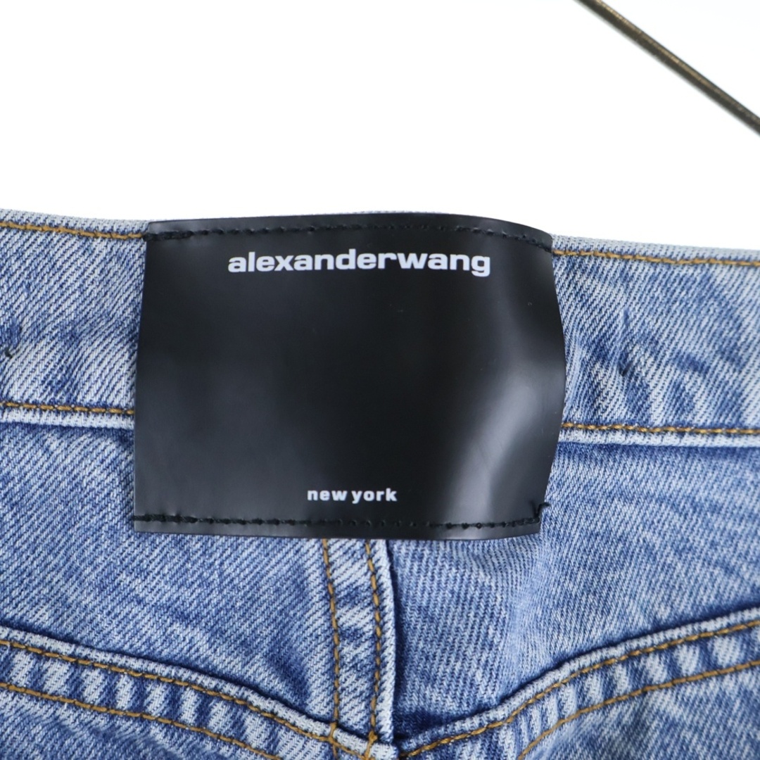 Alexander Wang(アレキサンダーワン)のALEXANDER WANG アレキサンダーワン Puff Logo Denim Pants ロゴプリント デニムパンツ インディゴ レディース レディースのパンツ(デニム/ジーンズ)の商品写真