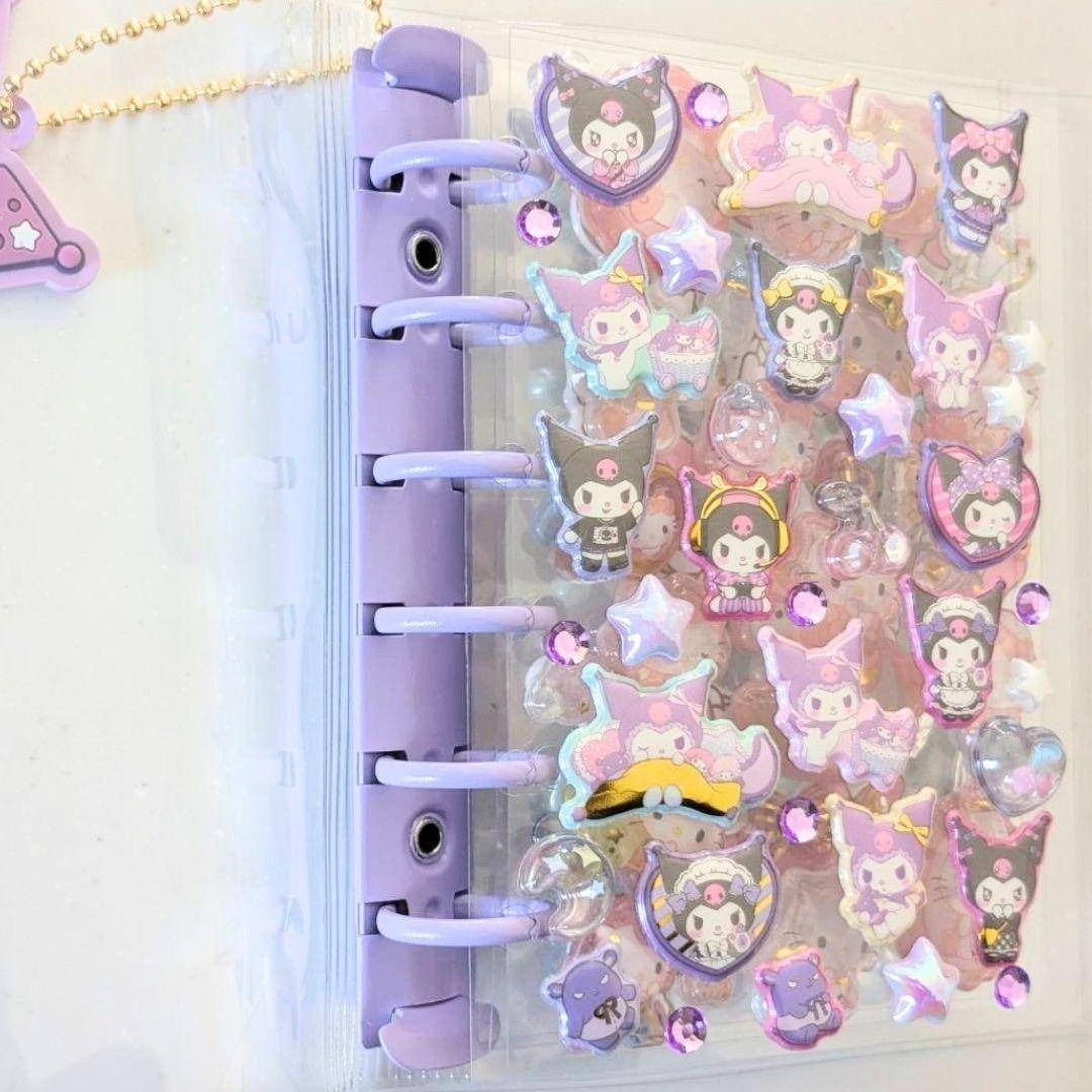 【お得セット】A7 シール帳 ハード台紙10枚 クリアバインダー 紫 インテリア/住まい/日用品の文房具(ファイル/バインダー)の商品写真