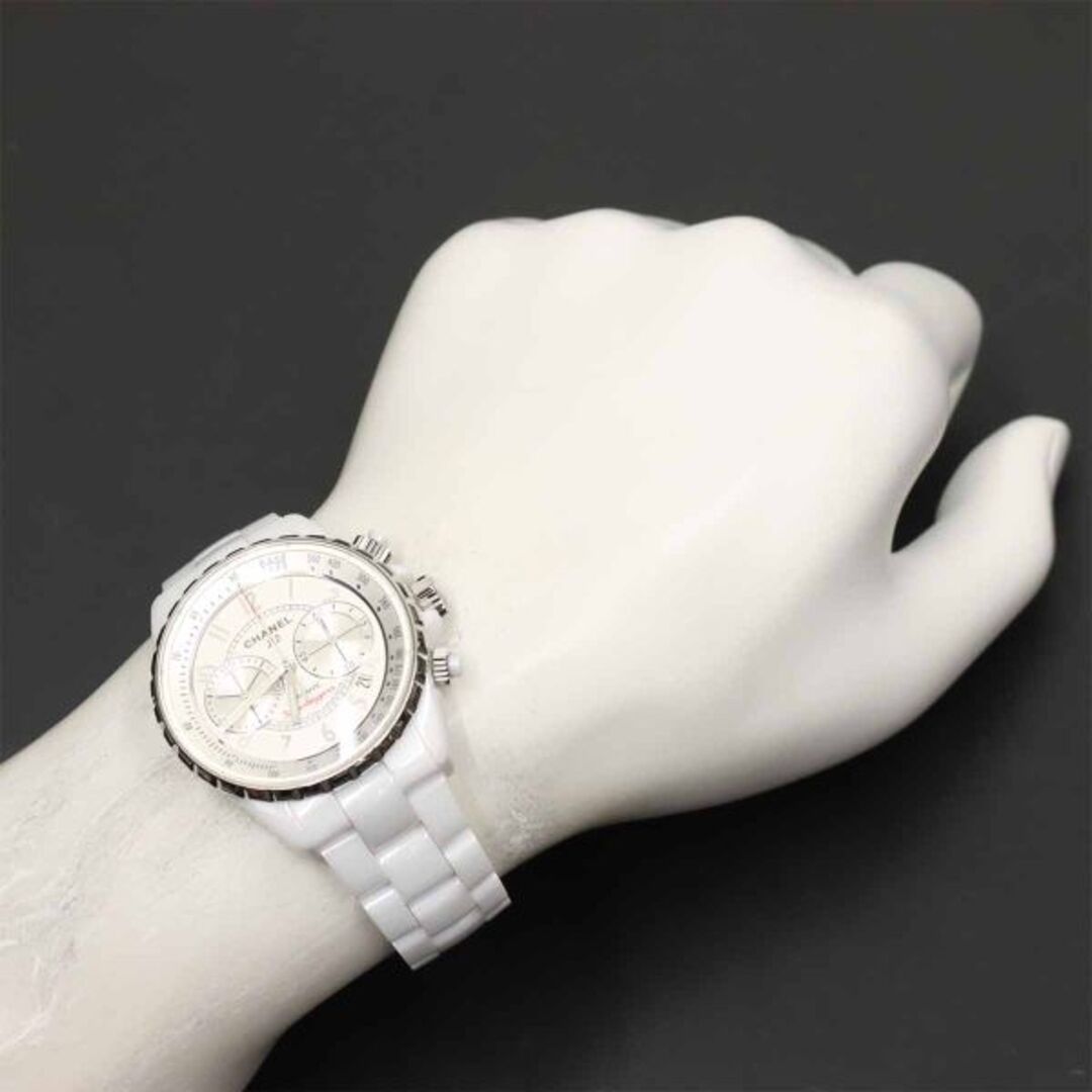 CHANEL(シャネル)のシャネル CHANEL J12 H3410 スーパーレッジェーラ クロノグラフ メンズ 腕時計 ホワイト セラミック オートマ 自動巻き ウォッチ 90299501 メンズの時計(腕時計(アナログ))の商品写真
