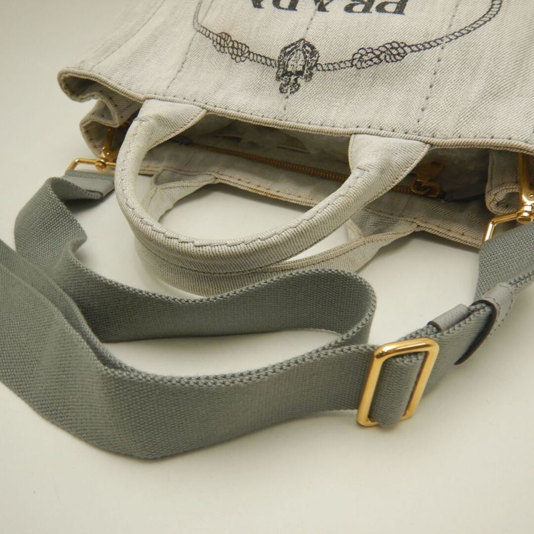 PRADA(プラダ)のPRADA プラダ カナパ 1BG439 ハンドバッグ デニム BIANCO レディース /253291【中古】 レディースのバッグ(ハンドバッグ)の商品写真