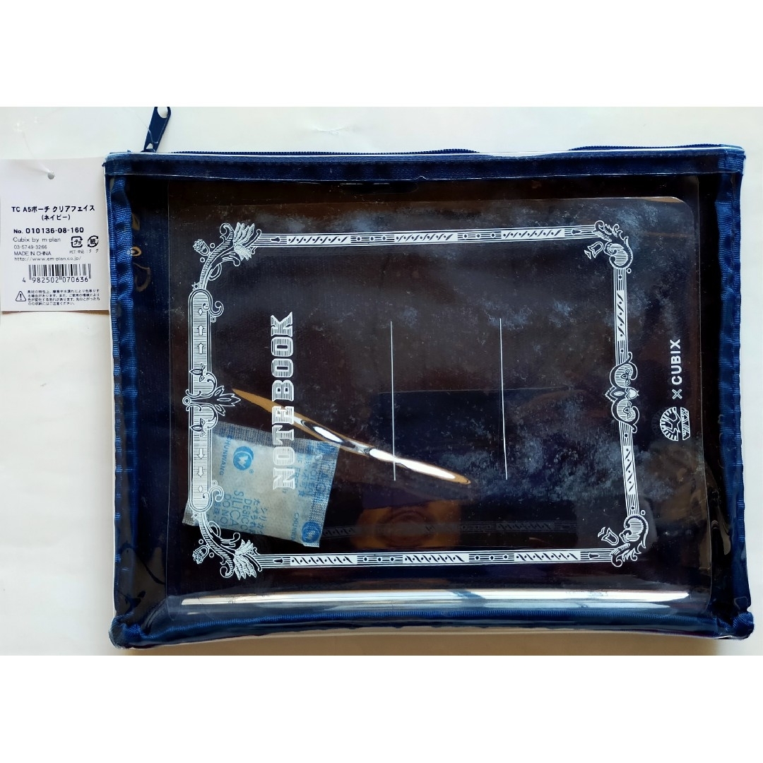 A5ポーチ クリアーフェイス エムプラン ツバメノート×CUBIXコラボネイビー その他のその他(その他)の商品写真