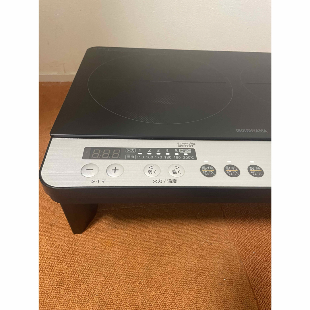 アイリスオーヤマ(アイリスオーヤマ)のアイリスオーヤマ 2口IHコンロ 2019年製 IHクッキングヒーター スマホ/家電/カメラの調理家電(IHレンジ)の商品写真