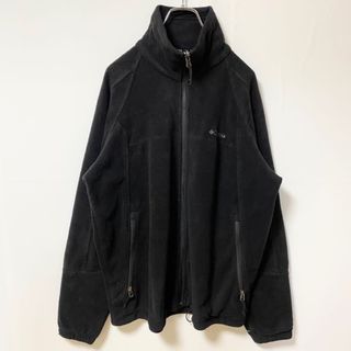 Columbia - 古着 used　Columbia コロンビア　長袖フリースジャケット　アウター　ワンポイント刺繍　黒　秋冬服　Lサイズ
