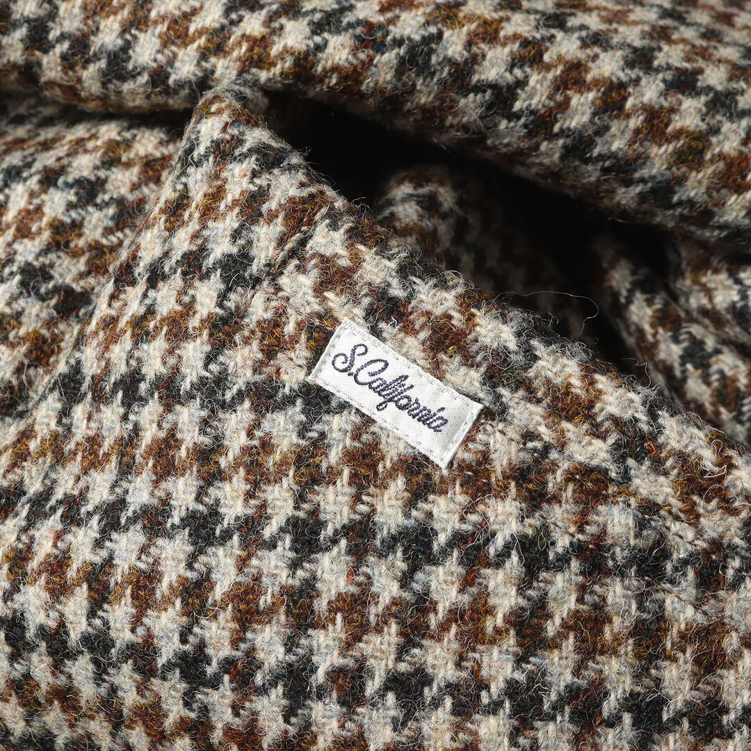 STANDARD CALIFORNIA(スタンダードカリフォルニア)の【新品同様】STANDARD CALIFORNIA スタンダードカリフォルニア コート ブラウン系 ネイビー サイズ:L | HARRIS TWEED リバーシブル ウインドウペンチェック キルト フーデッド コート (SD HARRIS TWEED Reversible Hood Coat)【メンズ】【中古】 メンズのジャケット/アウター(その他)の商品写真