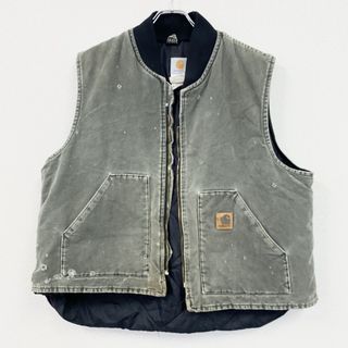 carhartt - 古着 used　Carhartt　カーハート　ダックベスト　中綿入り　キルティングライナー　カーキ　2XLサイズ
