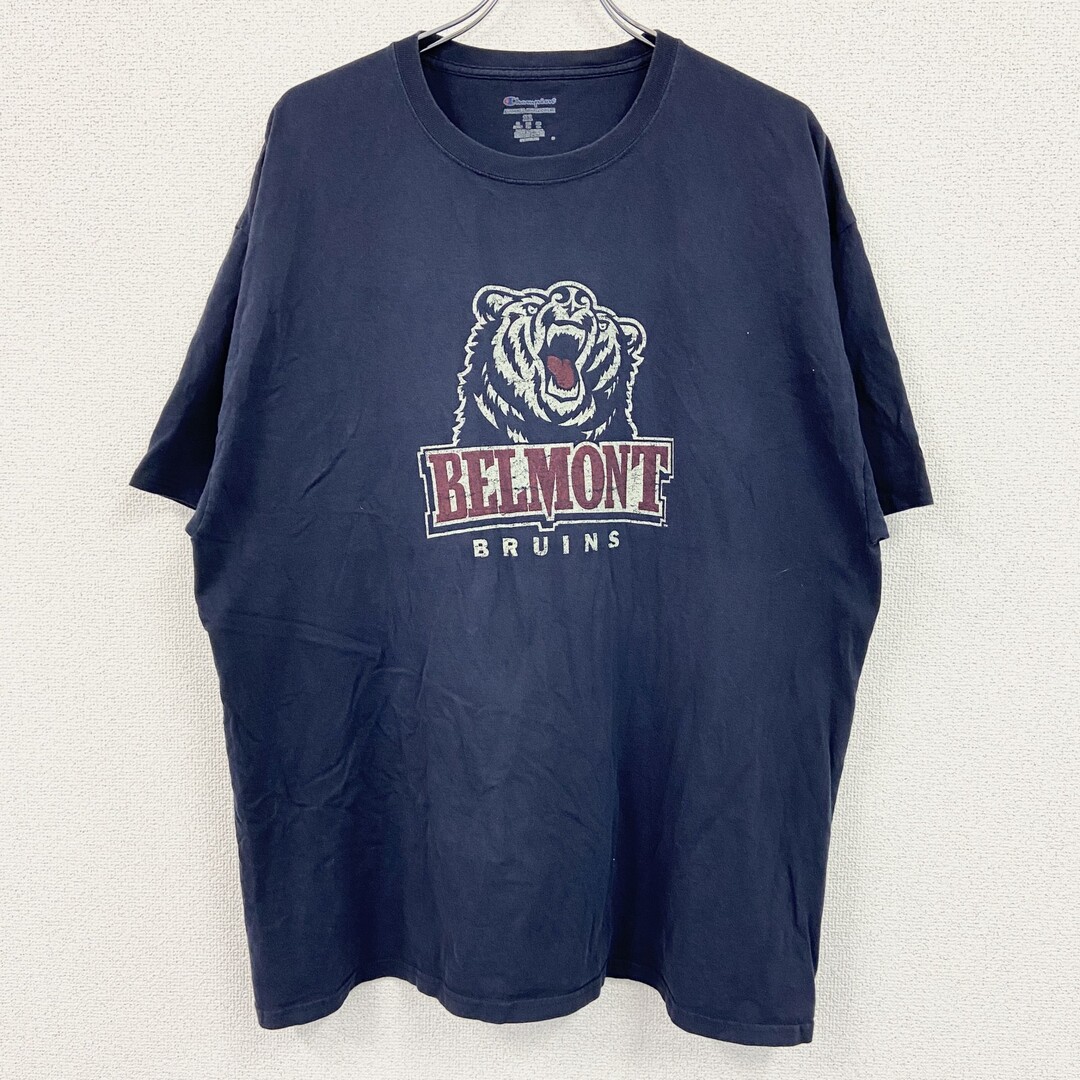 Champion(チャンピオン)の古着 used　Champion　チャンピオン　半袖プリントTシャツ　紺　ネイビー　2XLサイズ メンズのトップス(Tシャツ/カットソー(半袖/袖なし))の商品写真