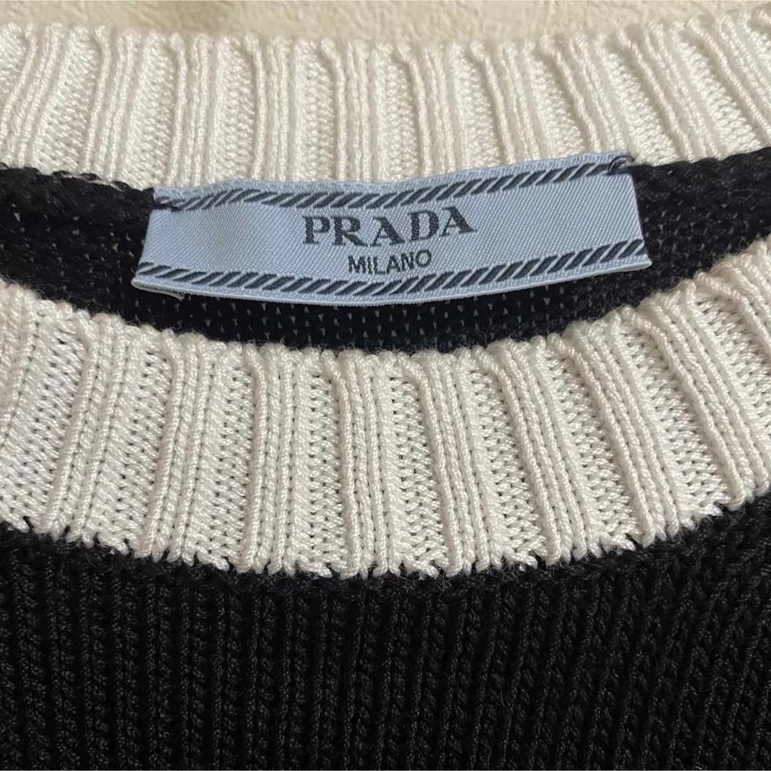 PRADA(プラダ)のPRADA プラダ コットンクルーネックセーター ブラック ニット 40 レディースのトップス(ニット/セーター)の商品写真