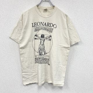 古着 used　FRUIT OF THELOOM　フルーツオブザルーム　レオナルドダヴィンチ　半袖プリントTシャツ　アイボリー　Ｍサイズ(Tシャツ/カットソー(半袖/袖なし))