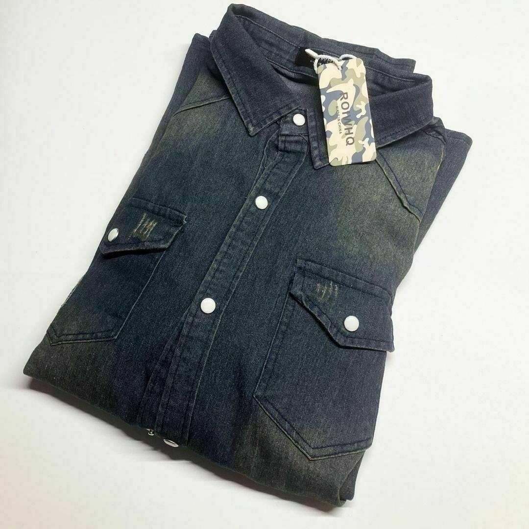 デニムシャツ メンズ 長袖シャツ シャツ カジュアルシャツ デニム メンズのトップス(シャツ)の商品写真