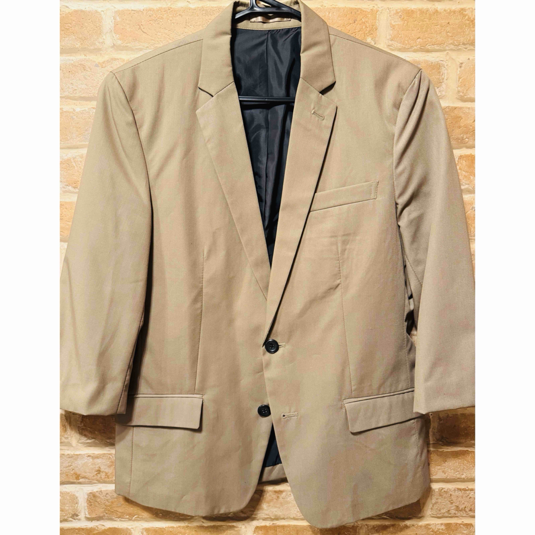 ベージュ 七分袖テーラードジャケット メンズのジャケット/アウター(テーラードジャケット)の商品写真