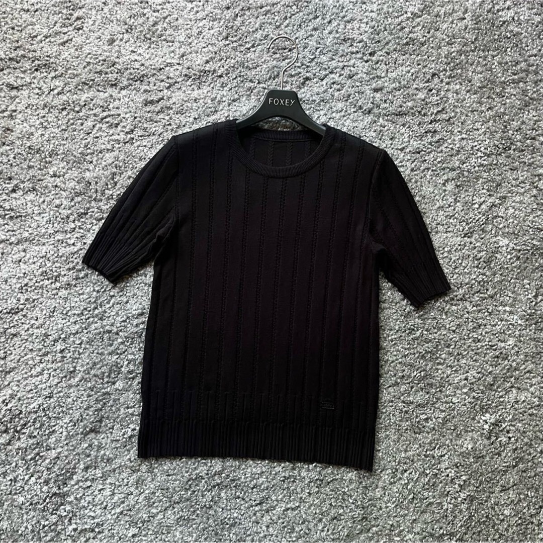 FOXEY(フォクシー)のFOXEY 38 黒 41268 Knit Top レディースのトップス(ニット/セーター)の商品写真
